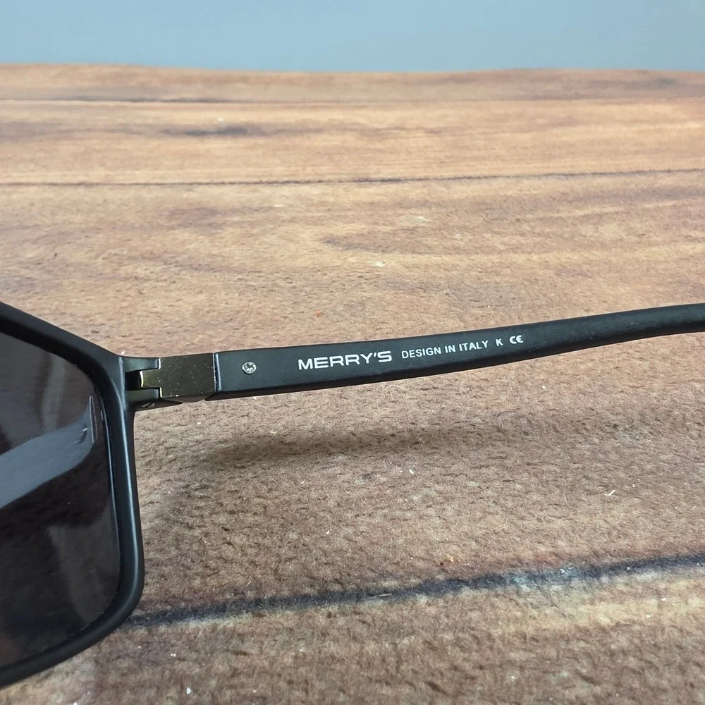 Merry's S8225 Sunglasses Mens OS Black Excellent Square Matte Polarized Shades